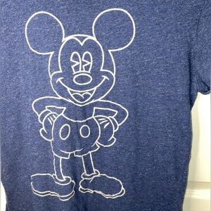 Disney Parks Authentic Mickey Mouse Glitter Shirt – Women’s Large | Navy Blue |
